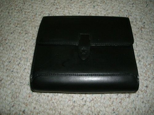 Franklin Covey Black Genuine Leather Compact Planner 6-ring Binder