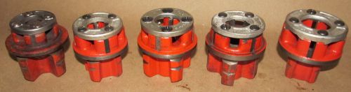 Set of 5 ridgid pipe dies 1/8&#034; 1/4&#034; (2) 3/8&#034; 1/2&#034;  good used condition lot b for sale