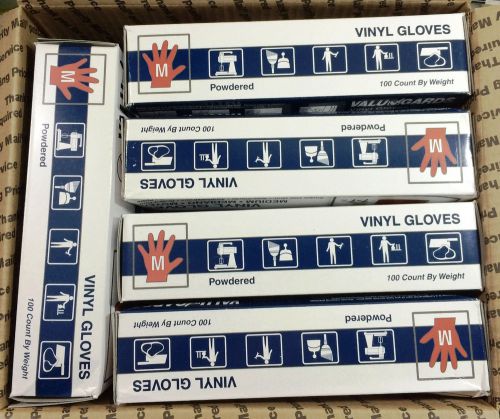 Valu Gard Powdered Vinyl Gloves Size Medium 5 Boxes 100