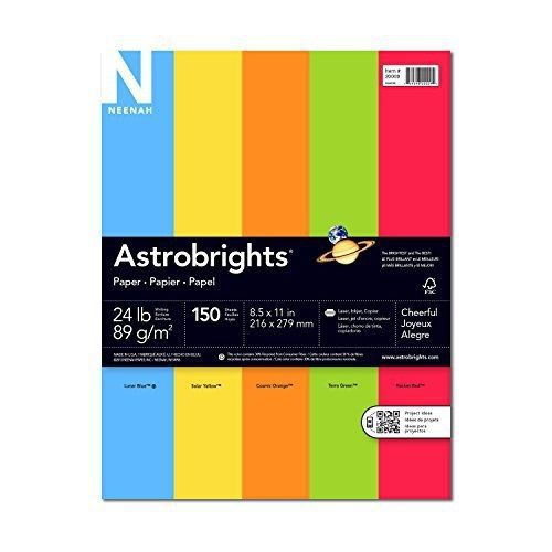 Neenah Astrobrights Premium Color Paper Assortment, 24 lb, 8.5 x 11 Inches, 150
