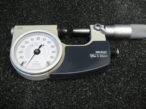 Mitutoyo-indicating micrometer- metric- range 0-25mm x .001mm-(item s10) for sale