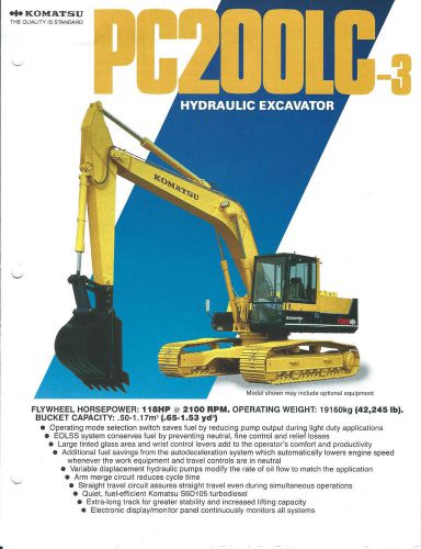 Equipment Brochure - Komatsu - PC200LC-3 - Excavator - c1985 (E3126)