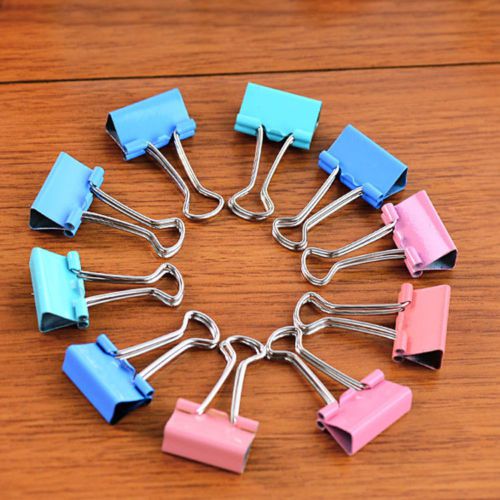 6 pcs colorful metal binder clips file paper clips office supply color random for sale