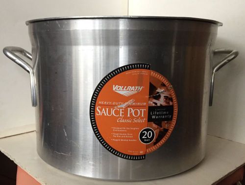 Vollrath classic select 20 qt professional aluminum sauce pot 68420 unused w/lid for sale
