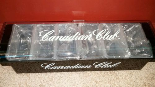 Bartender Condiment Garnish Tray Party Ice Cream Topping Canadian Club NEW