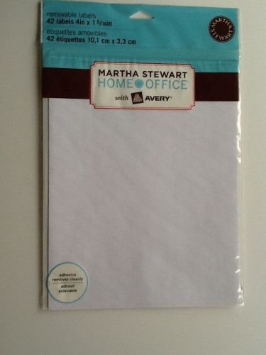 Martha Stewart Avery White Removable Labels 42 count  4 X 1 5/16 in.