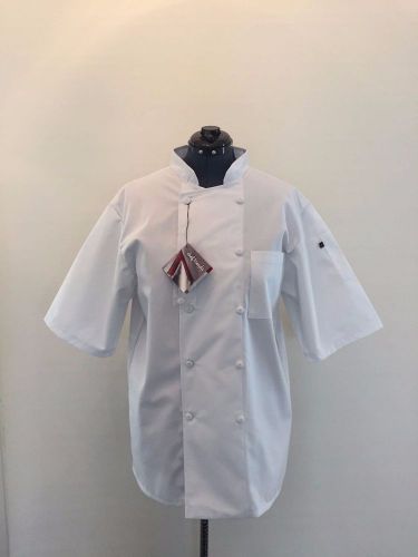 New White Chef Coat Made By Chef Trends By Pinnacle Sz LARGE Unisex Kitchen Cook