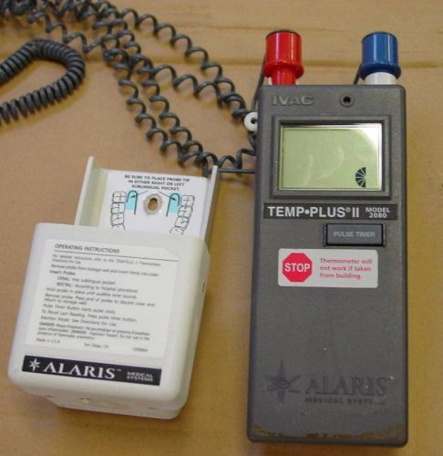 Alaris Ivac temp-plus II Thermometer with Oral and anal probes and base