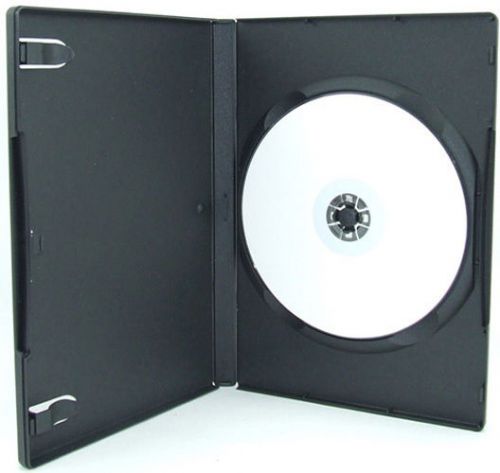 Lot of 200 New Black Cases for Standard Single DVD / CD 7mm spine
