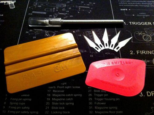 3m gold squeegee lil chizler #11 razor tools blades set vinyl signs hobby arts for sale