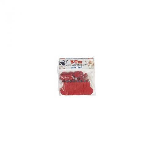 Y-tex 2 star small blank cattle ear tags 25 ct red for sale