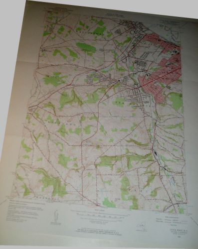 Vintage Lg Wall Map West Utica New York USGS 1955 Kirkland New Hatrford Paris Co