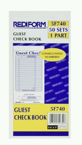 RediformGuest Check Pad, White, 3.375 x 7 Inches, 50 Forms (5F740)