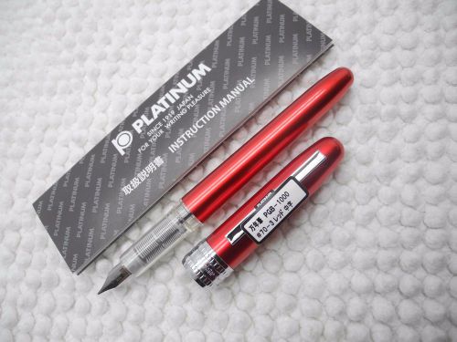 RED Platinum Plaisir 0.5mm fountain pen w/cap free 2 cartridge NO BOX(Japan)