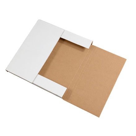 50 12.5x12.5x1 White Corrugated Cardboard Bookfolds FS