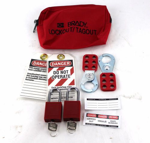 Brady Lockout Kit 8 Piece 2 Locks Red Electrical Portable Keyed Alike 105969 2W*