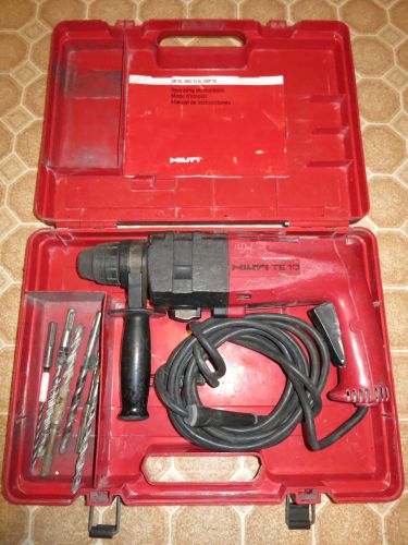 Hilti TE-10 Rotary Hammer Drill With Case, Manual and Six Bits