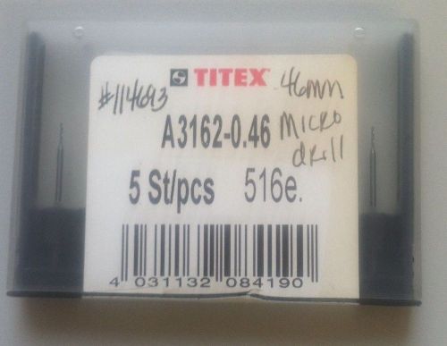 Walter titex micro drill, size 0.46mm, solid carbide, uncoated, list# a3162-0.46 for sale