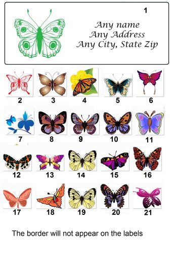 30 Personalized Address Labels Butterflies Buy 3 get 1 free (b13)