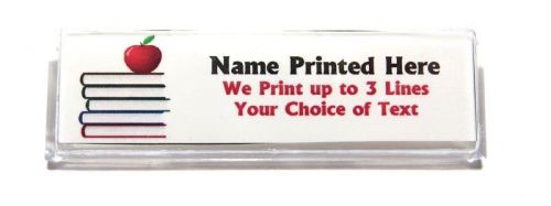 Books Apple Custom Name Tag Badge ID Pin Magnet for Teacher Student School Tutor