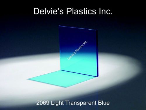 1/4&#034; 2069 transparent blue cell cast acrylic sheet  12&#034; x 12&#034; for sale