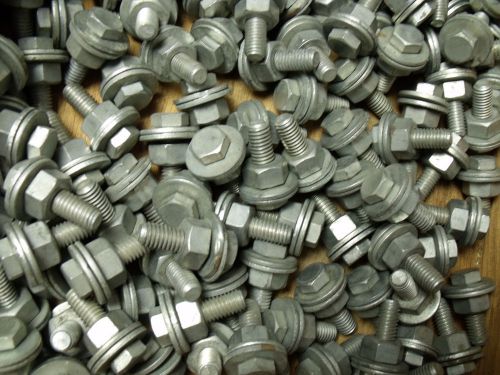 Hex cap screw zinc coated bolts w/nuts &amp; washers old stock  3/8&#034; x 1 1/4&#034; qty 20 for sale