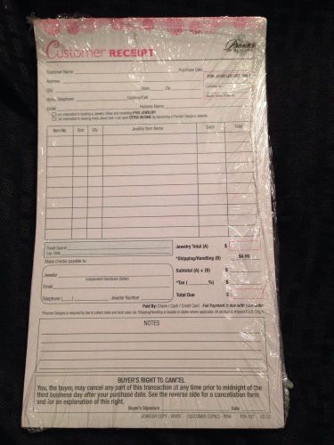 Premier Designs Customer Receipt Pack Of 50