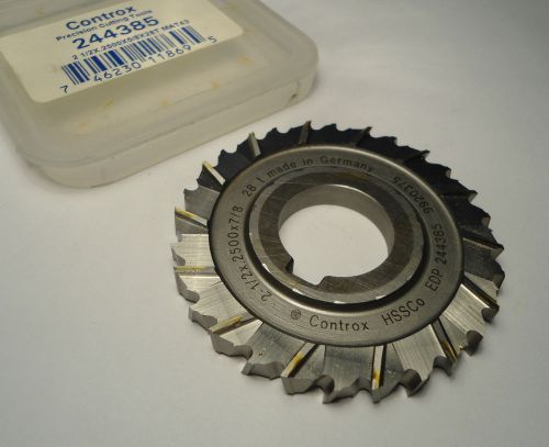 Controx staggered tooth slitting saw 2-1/2&#034; x 1/4&#034; x 7/8&#034; arbor cobalt 28t [464] for sale