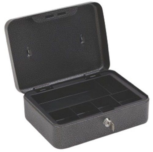 Hercules CB1007 Key Locking Cash Box with 6 Compartment Tray, 9.8&#034; x 7.4&#034; x