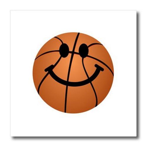 3dRose ht_123138_3 Basketball Smiley Face Iron on Heat Transfer 10x10 - H15 111A