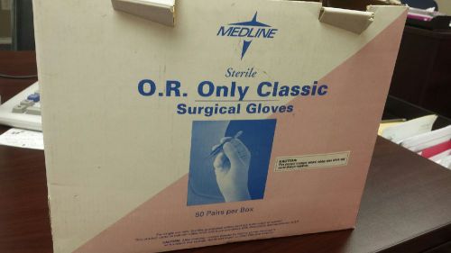 Size 6 1/2 MedLine OR Classic Latex Surgical Gloves MDS102065 Box of 43Prs