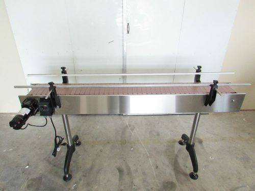 CONVEYOR 6&#039; x 7.5&#034;- NEW WITH PLASTIC TABLE TOP BELT-STAINLESS STEEL-MADE IN USA
