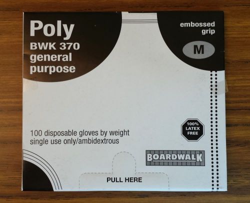 Boardwalk polyethylene disposable food handling gloves bwk370 100 count medium for sale