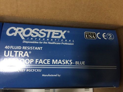 Crosstex Ultra EarLoop Face Mask Latex Free Blue 10 boxes of 40 GCFCXU