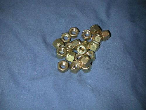 Brass Hex Nut,  Poly Locking  RH  3/8&#034; x 16   20 Pcs Nylon