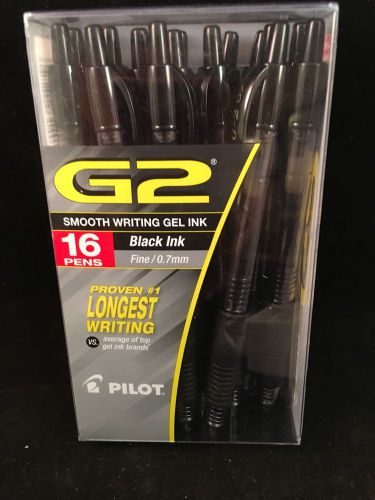16 Pack G2 Smooth Writing Gel Ink Pens in Black Ink 0.7mm