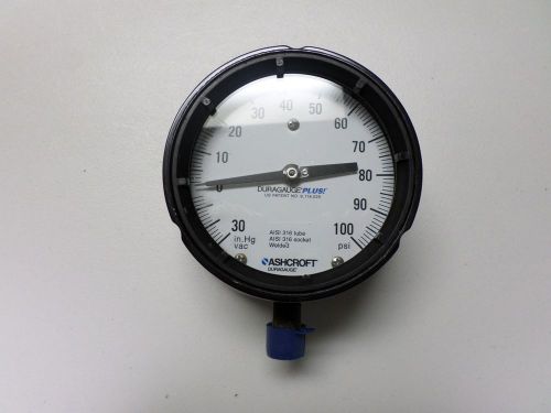 Ashcroft compound gauge, 30 hg to 100 psi, 4-1/2in for sale