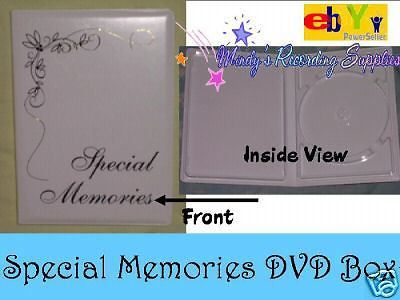 Special Memories Video DVD case  Padded White w. gold