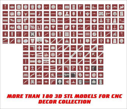 180 3d STL Models - &#034;DECOR COLLECTION&#034; for CNC relief artcam vectric aspire #1
