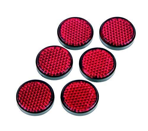 Gear Gremlin GG321 Red Round Adhesive Backed Reflector, (Pack of 6)