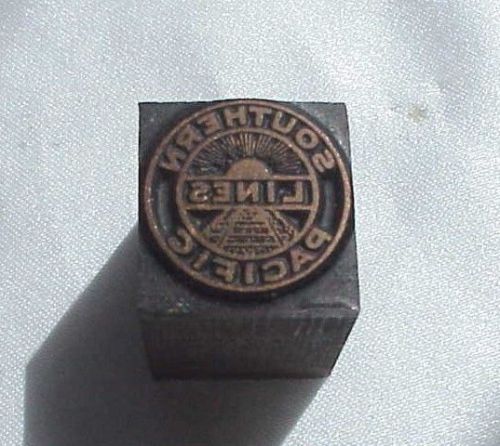 Southern Pacific Lines Railroad Printing Logo Press Block Letterpress