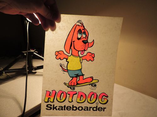 Vtg iron on t shirt transfer hot dog skateboarder 68a  free shipping for sale