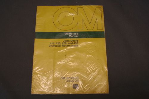 John Deere 415, 420, 428, and 430 Rotary Hoes Operator&#039;s  Manual (New Old Stock)
