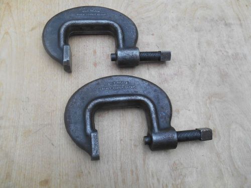 JH Williams Vulcan No. 3 Heavy Service C Clamp 3 1/4&#034; Opening pair