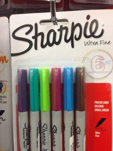 Sharpie extra fine type 2 marker 6 pieces multi color set marker art pen for sale