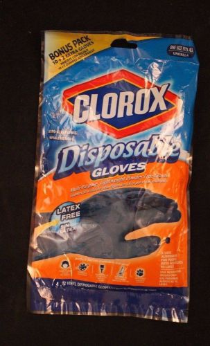 Clorox Latex Free  12 Vinyl Disposable Gloves  One Size