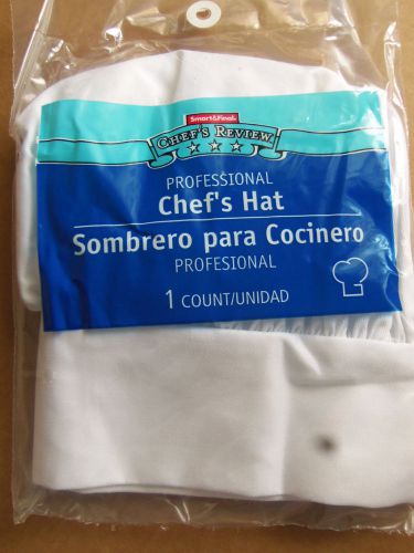 New Chef&#039;s Review Professional Chef Hat White Cotton Polyester US Shipper