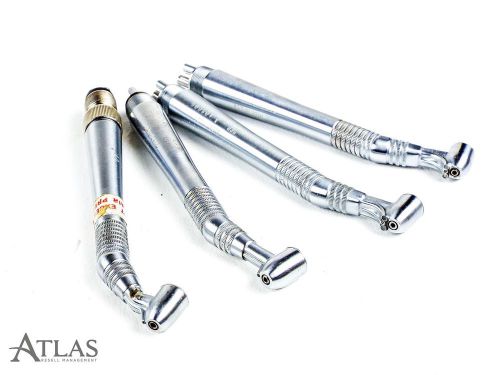 4 midwest quiet-air dental high speed 5-hole handpieces (latch &amp; keyed-chuck) for sale