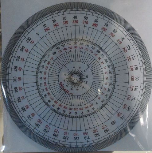 Full circle protractor diameter 15 cm 360 degree protractor