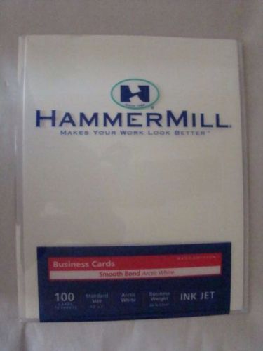 Hammermill Smooth Bond Arctic White Business Card Stock 10 Sheets/100 Cards New